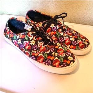 Disney Alice in Wonderland Flower Print Novelty Sneaker Shoes